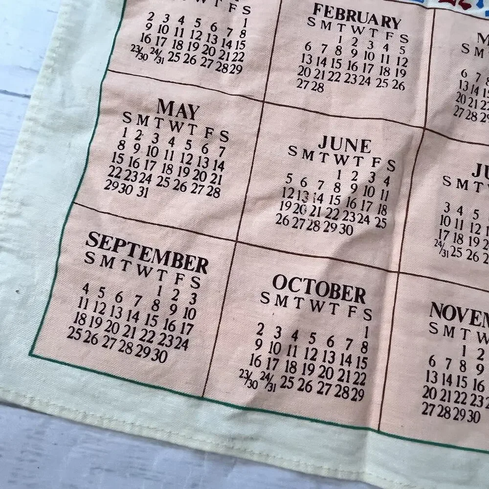 Vintage 1994 Calendar Tea Towel 